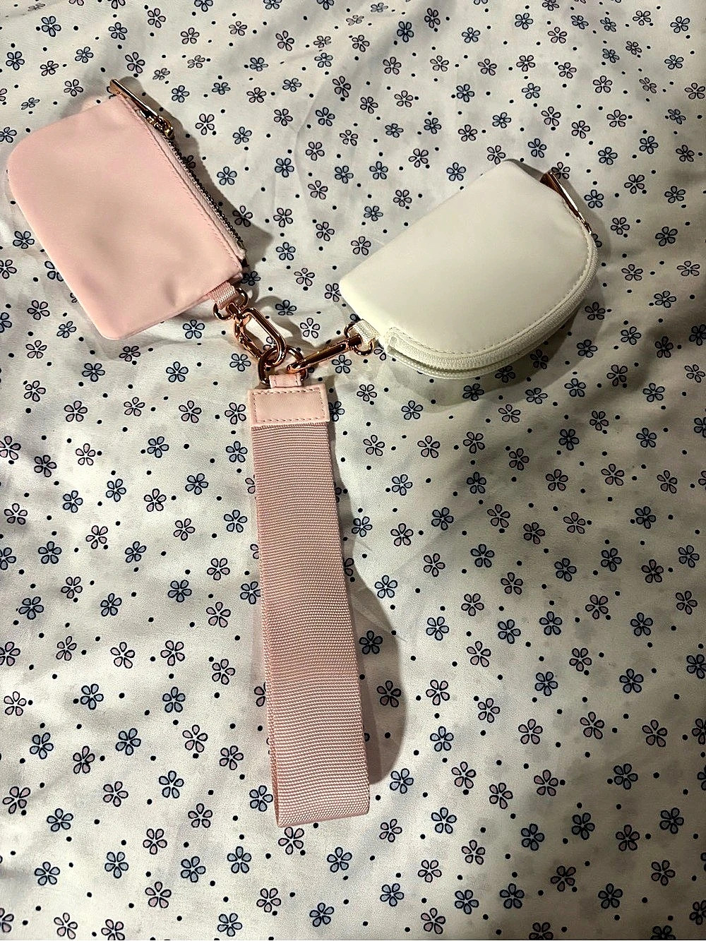 lululemon Dual Pouch Wristlet Mini Bag Set in Pink & White